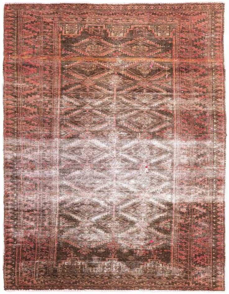 Detail image of 3' 4 x 6' 10 Hand Knotted Ultra Vintage Persian Wool Runner Rug