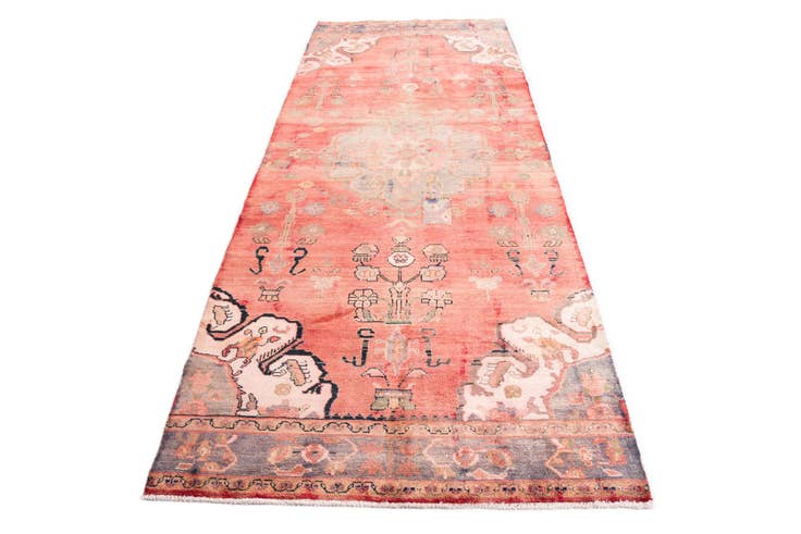 Detail image of 4' 1 x 9' 8 Hand Knotted Ultra Vintage Persian Wool Runner Rug