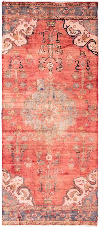 Detail image of 4' 1 x 9' 8 Hand Knotted Ultra Vintage Persian Wool Runner Rug