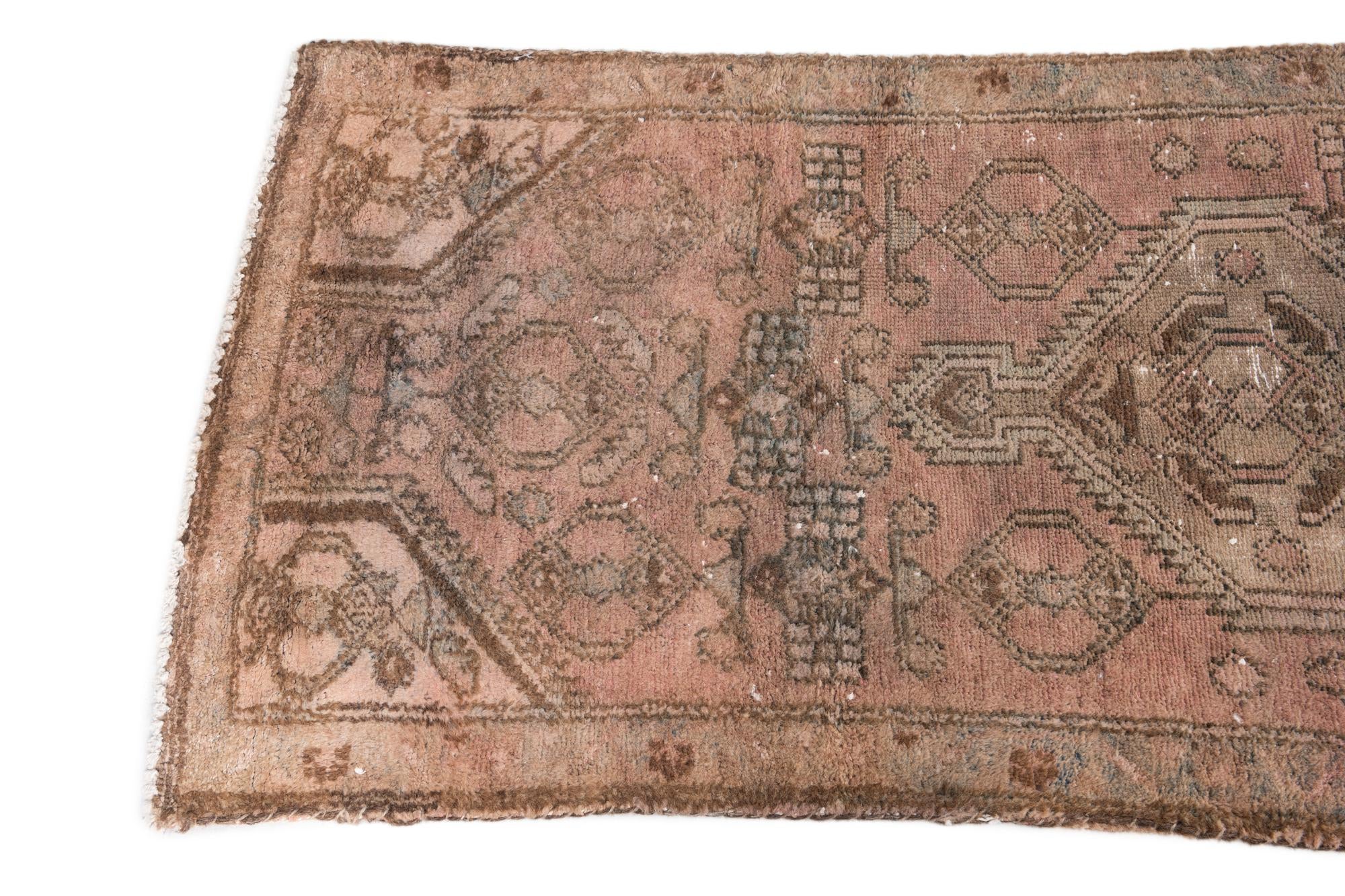 70cm x 310cm anudado a mano Ultra Vintage Alfombra Persa Lana Pasillera