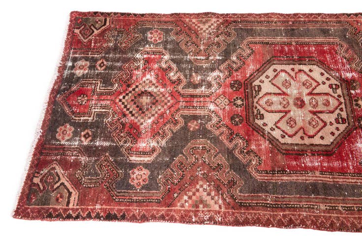 Detail image of 2' 10 x 9' 6 Hand Knotted Ultra Vintage Persian Wool Runner Rug