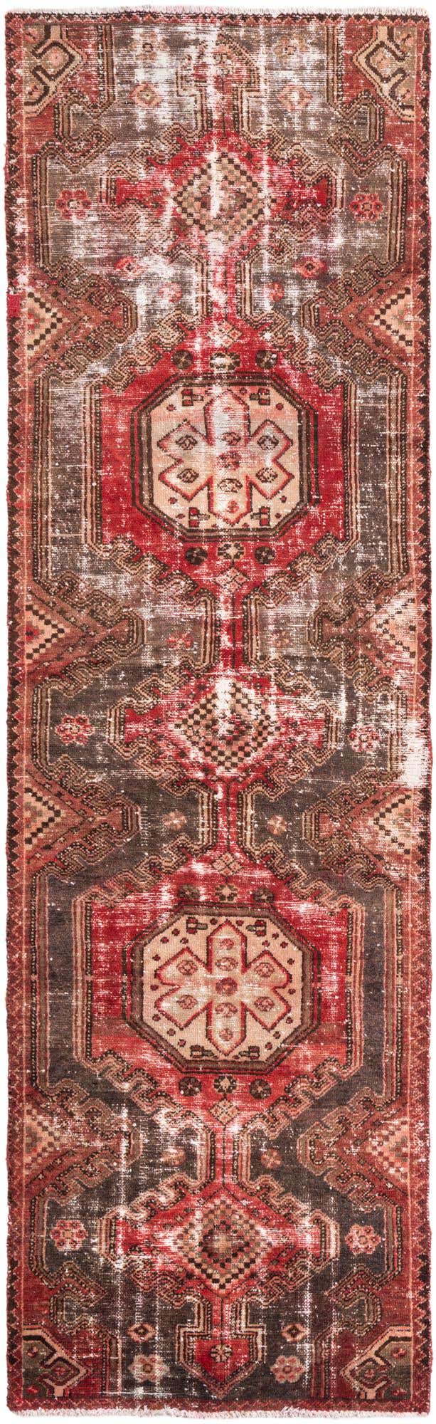 2' 10 x 9' 6 Hand Knotted Ultra Vintage Persian Wool Runner Rug