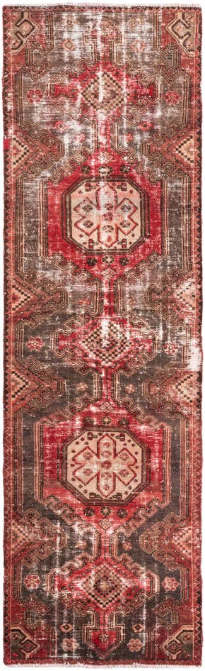 Detail image of 2' 10 x 9' 6 Hand Knotted Ultra Vintage Persian Wool Runner Rug