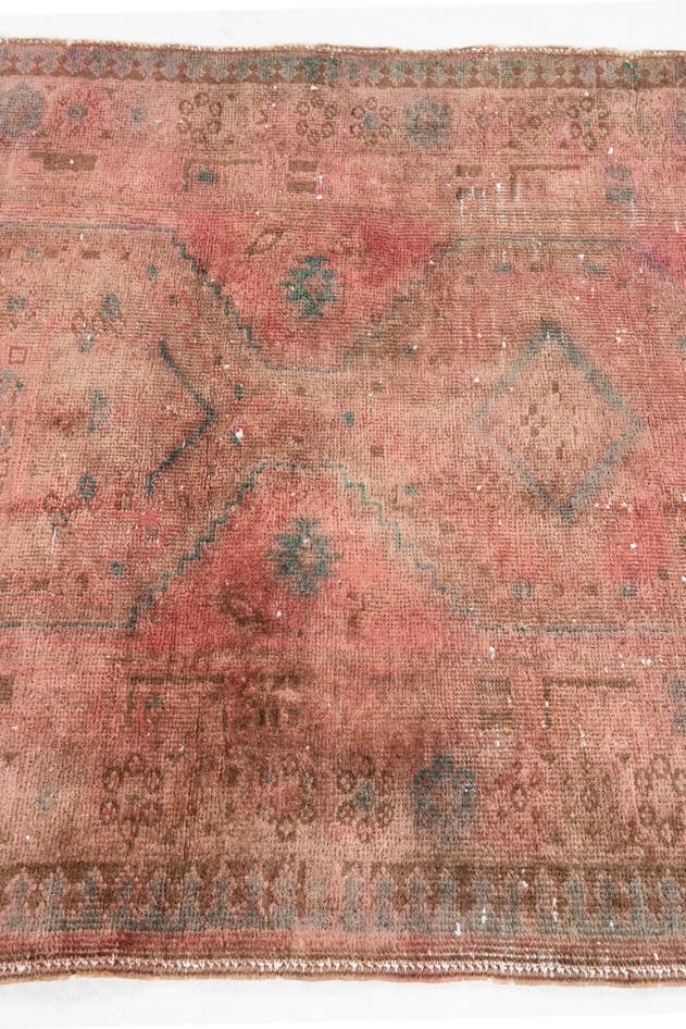 Detail image of 3' 2 x 9' 2 Hand Knotted Ultra Vintage Persian Wool Runner Rug