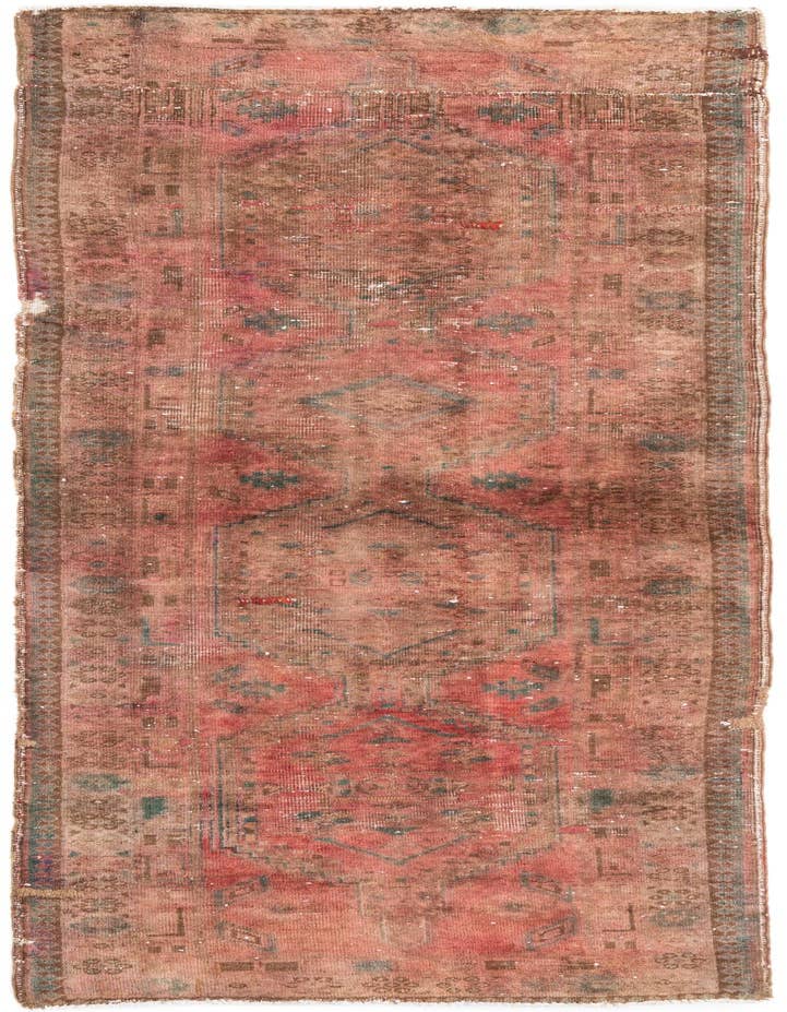 Detail image of 3' 2 x 9' 2 Hand Knotted Ultra Vintage Persian Wool Runner Rug