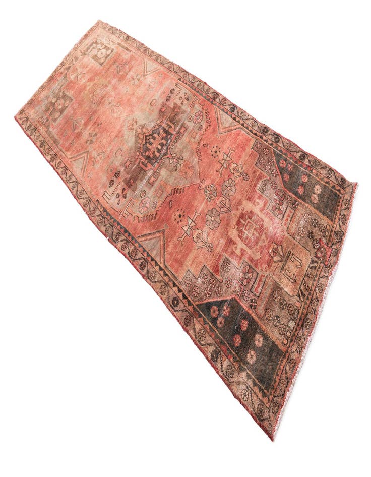 Detail image of 3' 4 x 7' 9  Hand Knotted Ultra Vintage Persian Wool Runner Rug