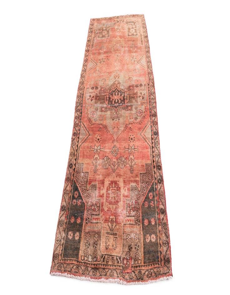 Detail image of 3' 4 x 7' 9  Hand Knotted Ultra Vintage Persian Wool Runner Rug