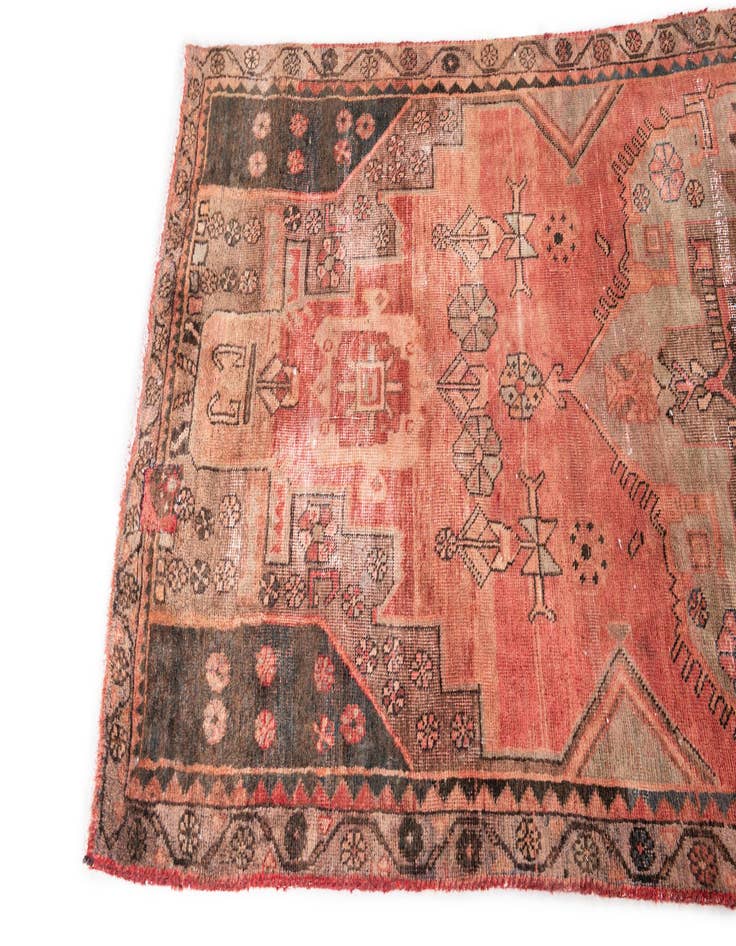 Detail image of 3' 4 x 7' 9  Hand Knotted Ultra Vintage Persian Wool Runner Rug