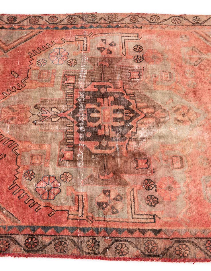 Detail image of 3' 4 x 7' 9  Hand Knotted Ultra Vintage Persian Wool Runner Rug