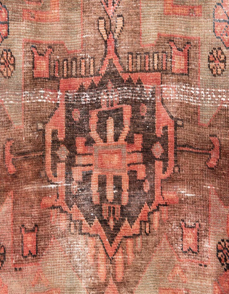 Detail image of 3' 4 x 7' 9  Hand Knotted Ultra Vintage Persian Wool Runner Rug