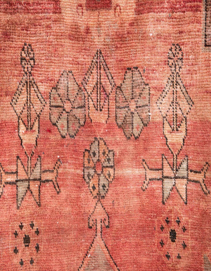 Detail image of 3' 4 x 7' 9  Hand Knotted Ultra Vintage Persian Wool Runner Rug