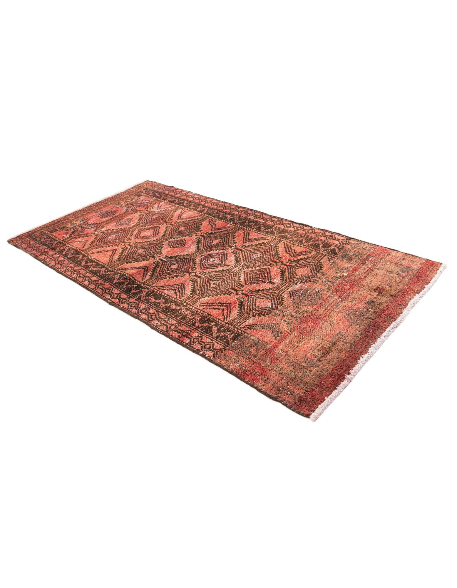 2' 4 x 4' 9 Hand Knotted Ultra Vintage Persian Wool Runner Rug