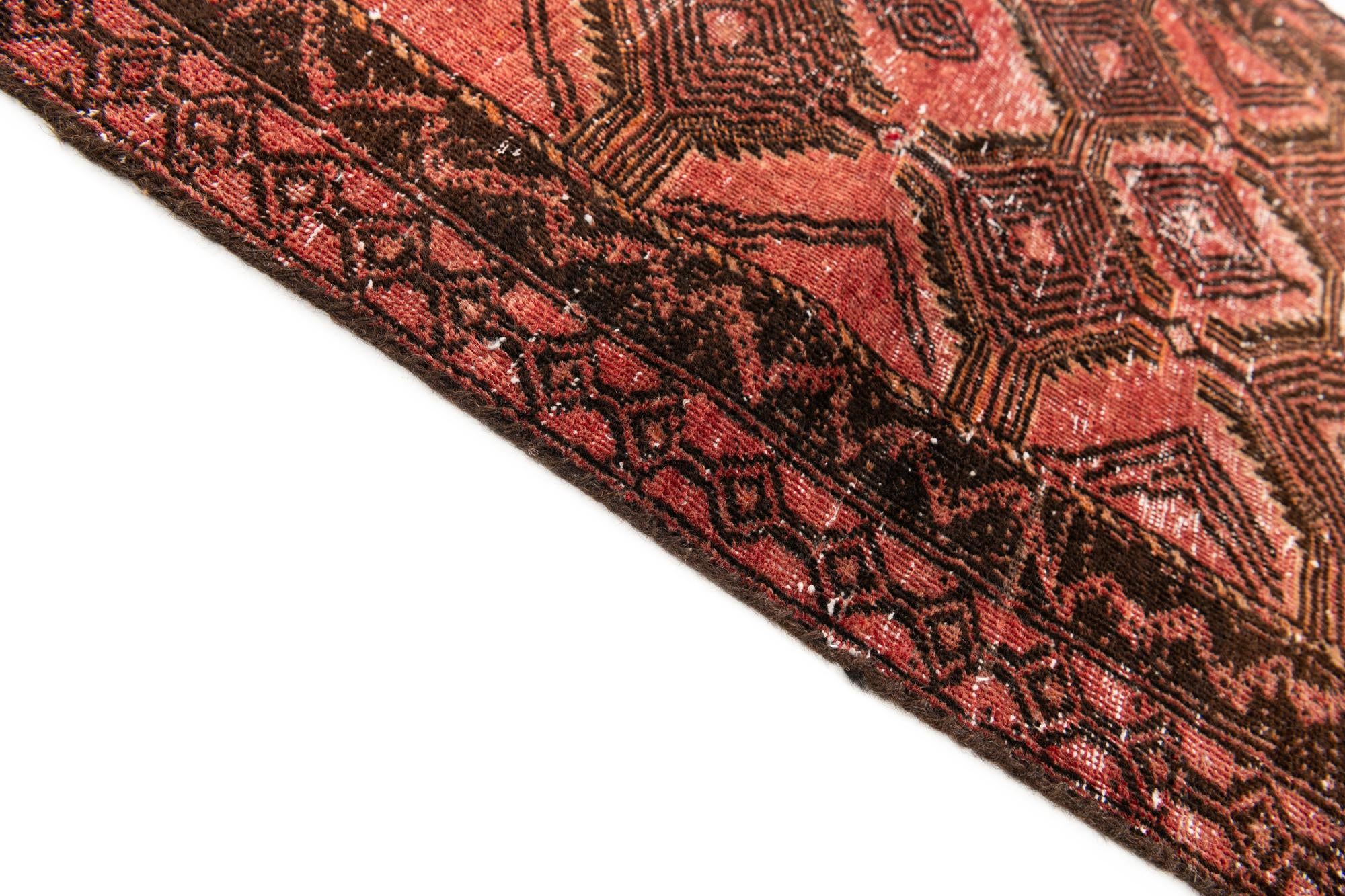 2' 4 x 4' 9 Hand Knotted Ultra Vintage Persian Wool Runner Rug