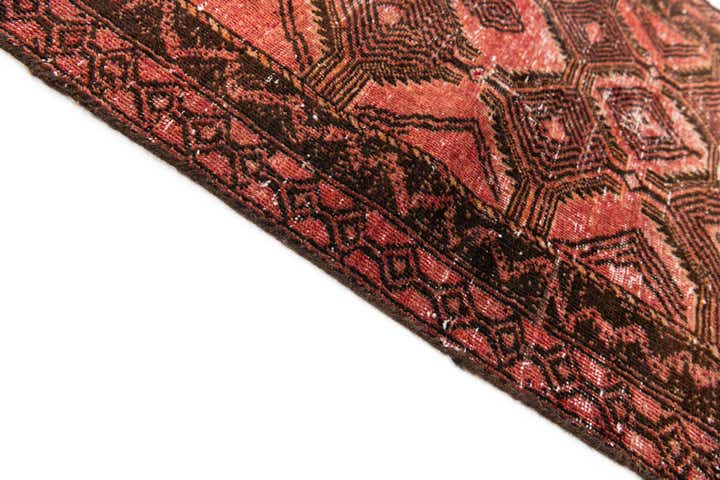 2' 4 x 4' 9 Hand Knotted Ultra Vintage Persian Wool Runner Rug