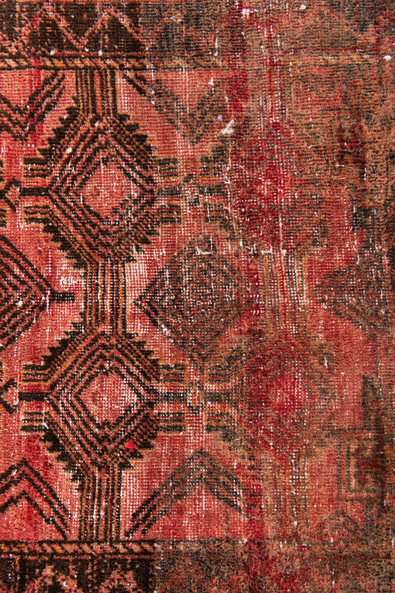 2' 4 x 4' 9 Hand Knotted Ultra Vintage Persian Wool Runner Rug