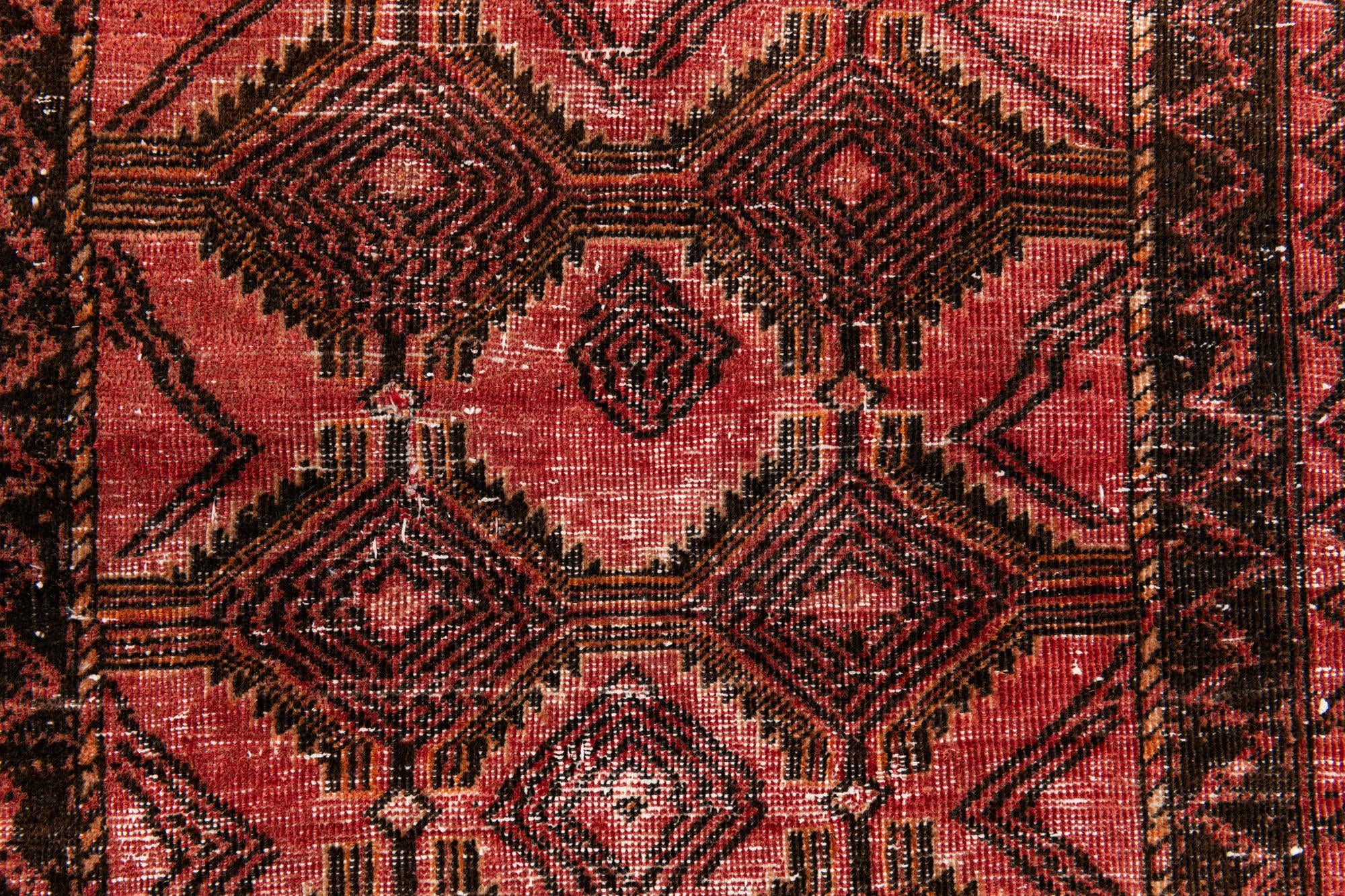 2' 4 x 4' 9 Hand Knotted Ultra Vintage Persian Wool Runner Rug
