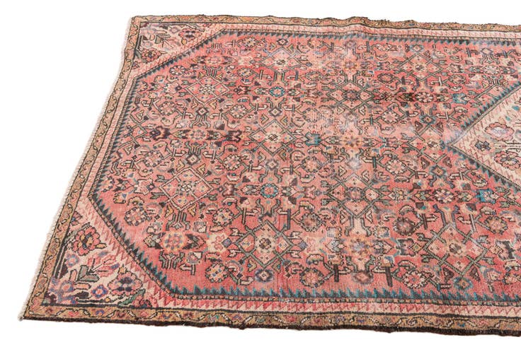 Detail image of 3' 9 x 9' Hand Knotted Ultra Vintage Persian Wool Runner Rug