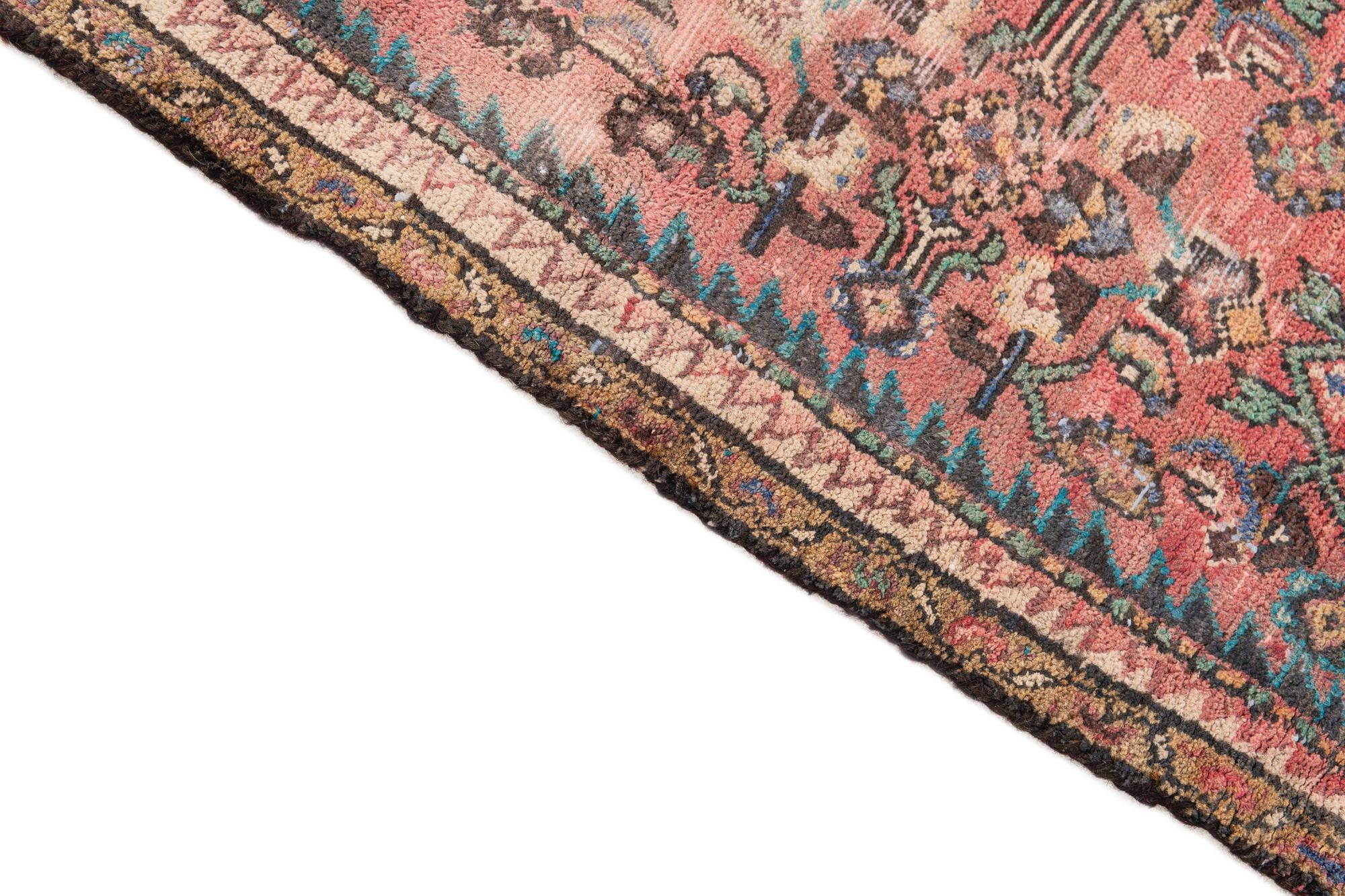 3' 9 x 9' Hand Knotted Ultra Vintage Persian Wool Runner Rug
