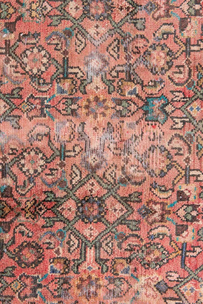3' 9 x 9' Hand Knotted Ultra Vintage Persian Wool Runner Rug