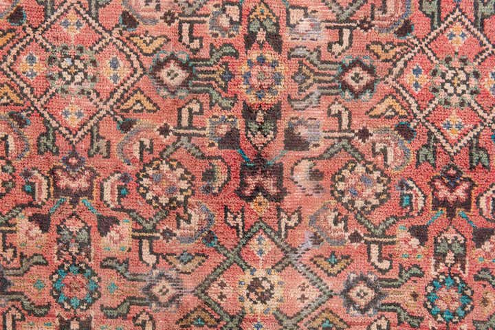 3' 9 x 9' Hand Knotted Ultra Vintage Persian Wool Runner Rug