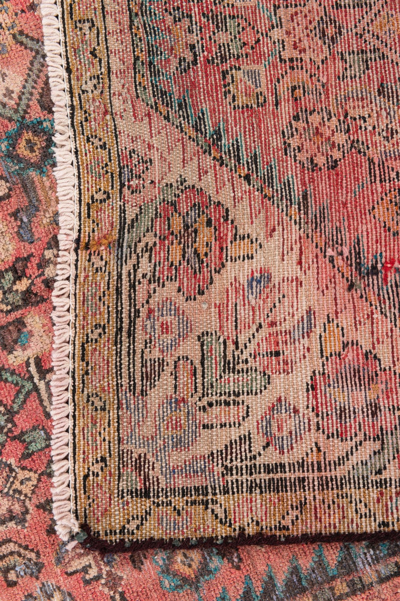 3' 9 x 9' Hand Knotted Ultra Vintage Persian Wool Runner Rug