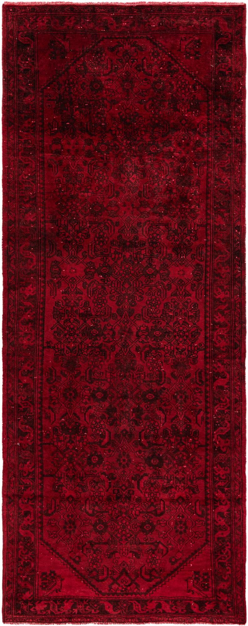 3' 9 x 9' 5 Hand Knotted Ultra Vintage Persian Wool Runner Rug