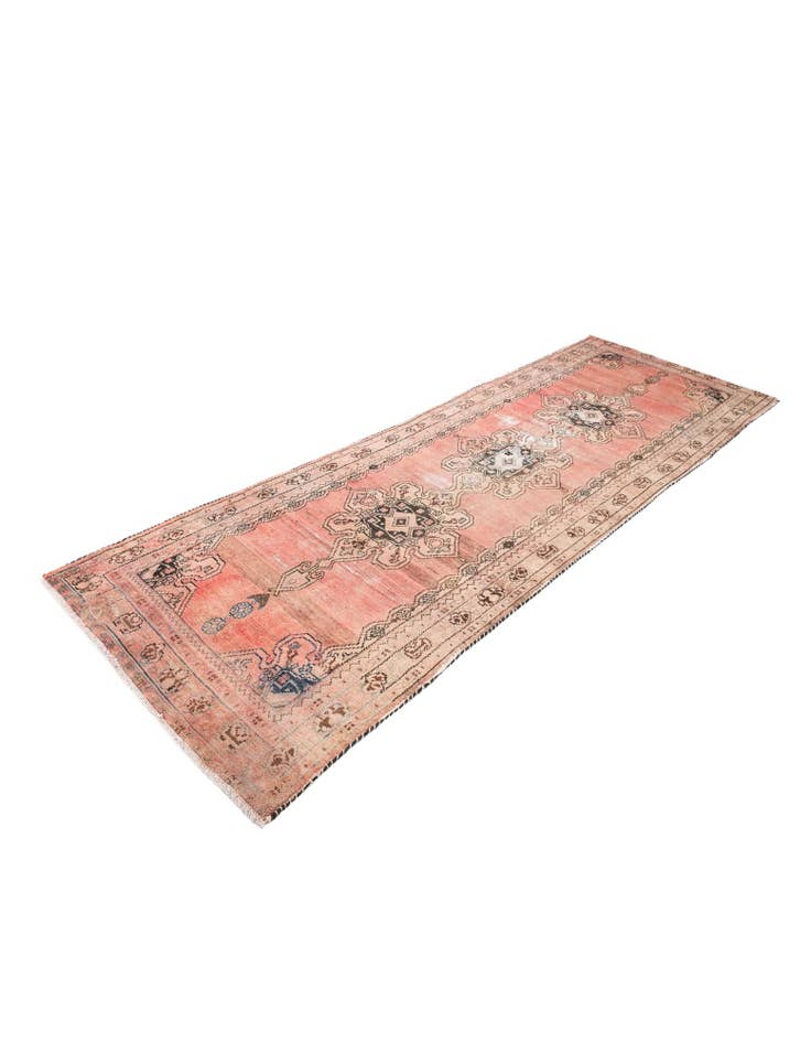 Detail image of 3' 4 x 10' Hand Knotted Ultra Vintage Persian Wool Runner Rug