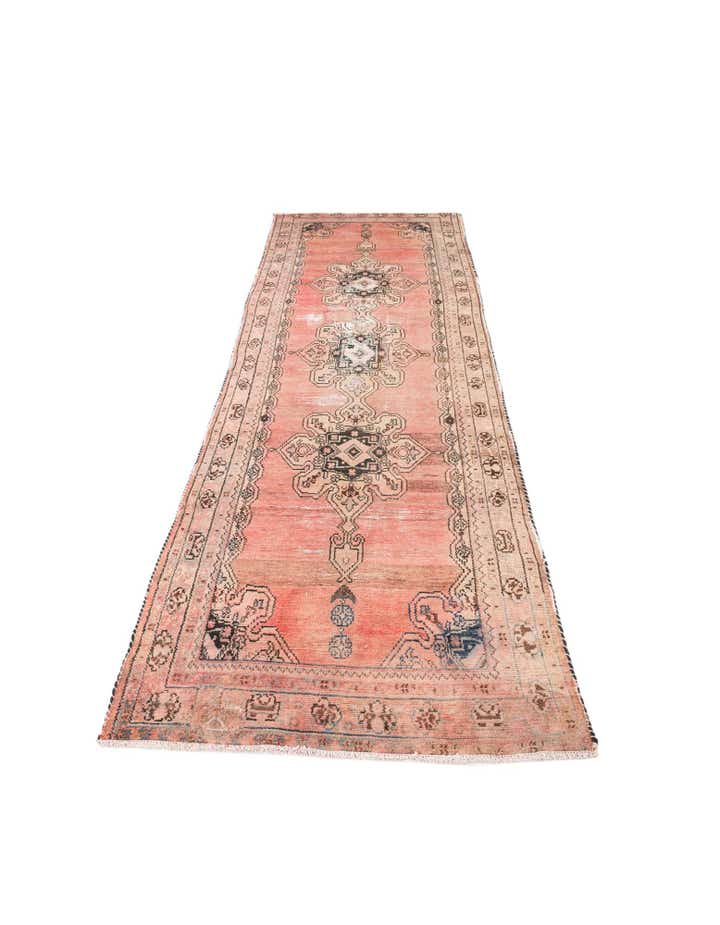 3' 4 x 10' Hand Knotted Ultra Vintage Persian Wool Runner Rug