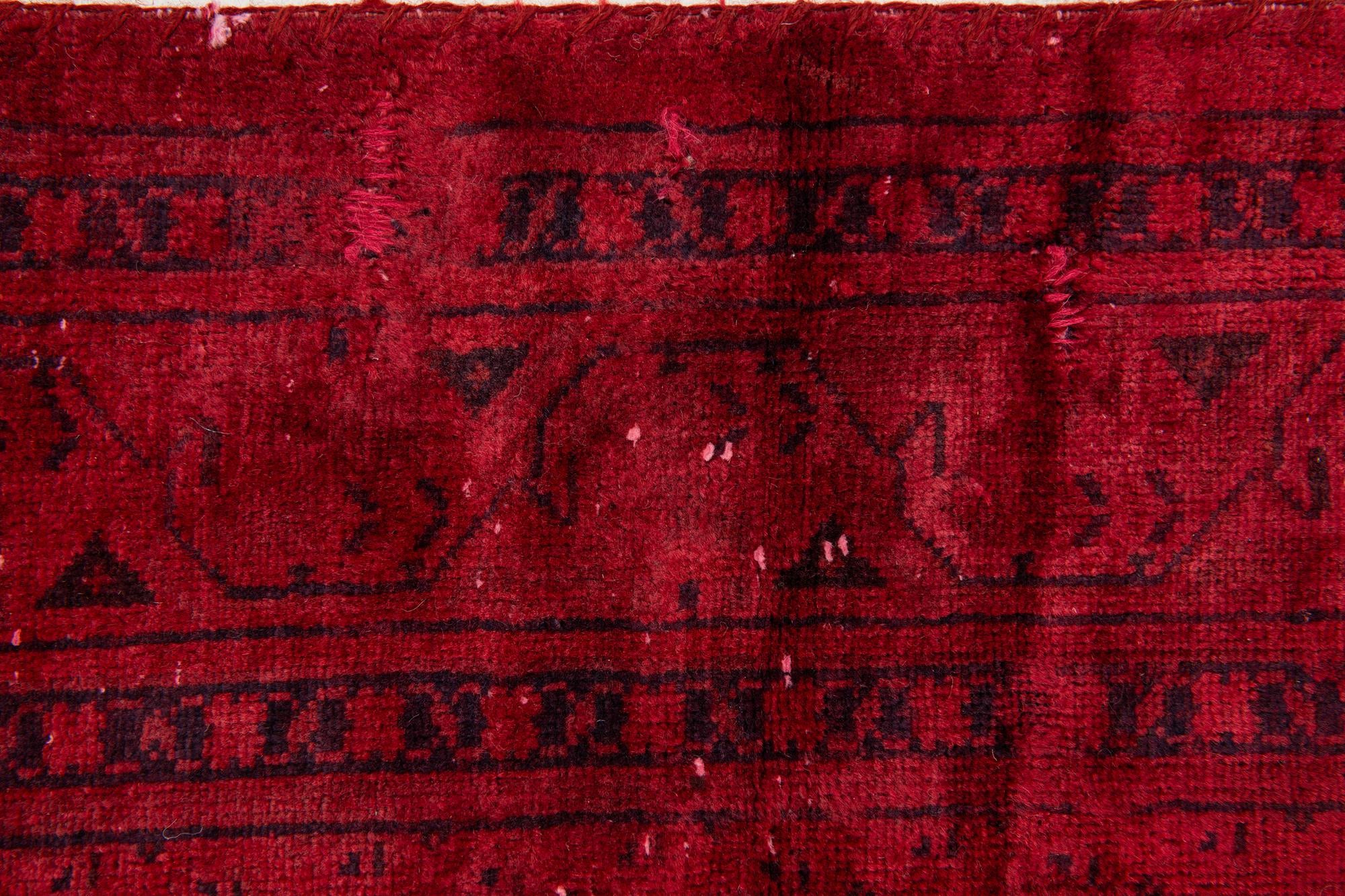 3' 9 x 9' 7 Hand Knotted Ultra Vintage Persian Wool Runner Rug