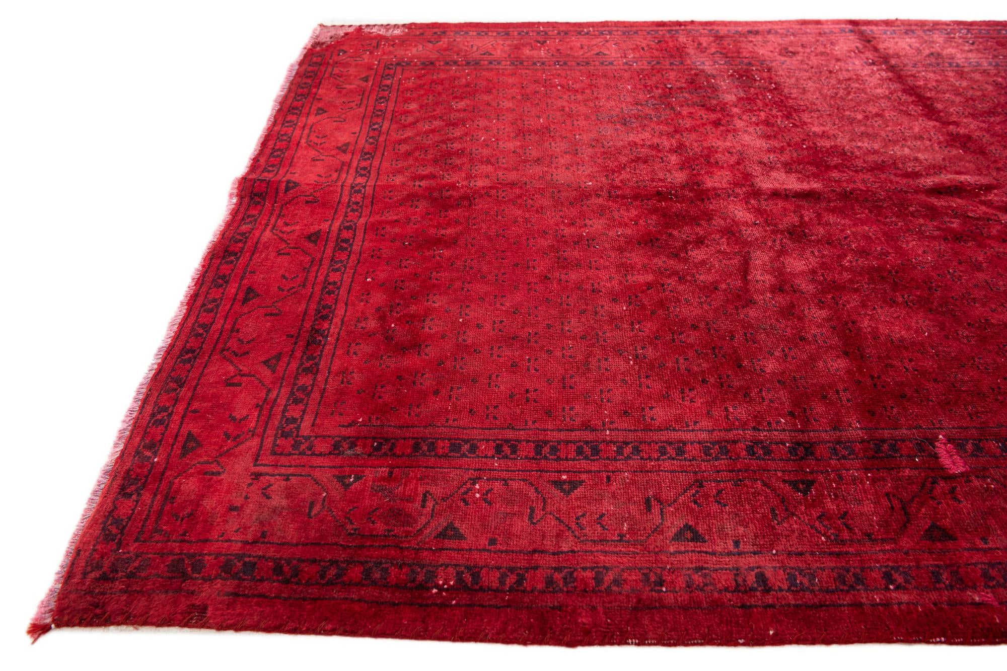 3' 9 x 9' 7 Hand Knotted Ultra Vintage Persian Wool Runner Rug