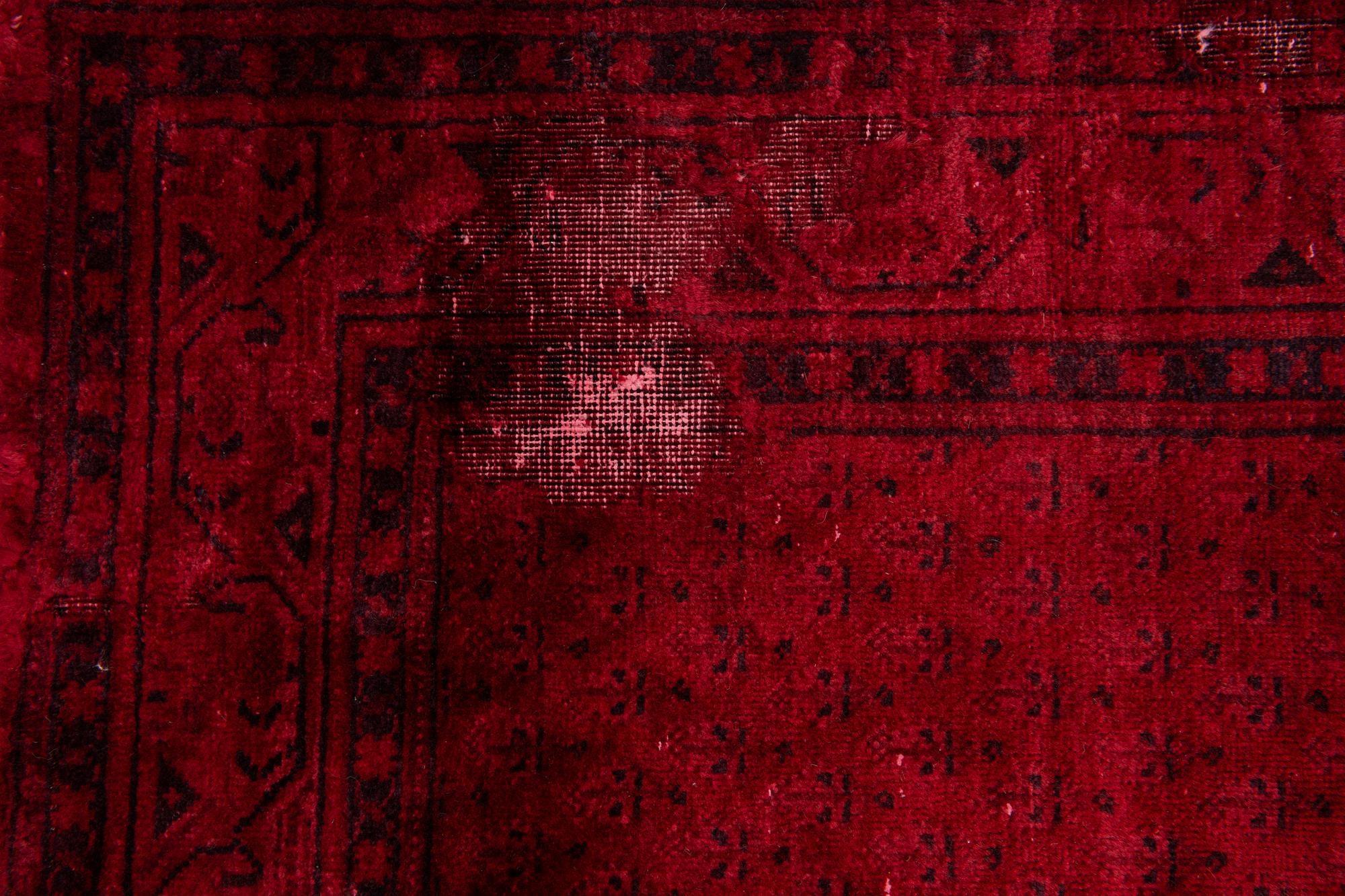 3' 9 x 9' 7 Hand Knotted Ultra Vintage Persian Wool Runner Rug