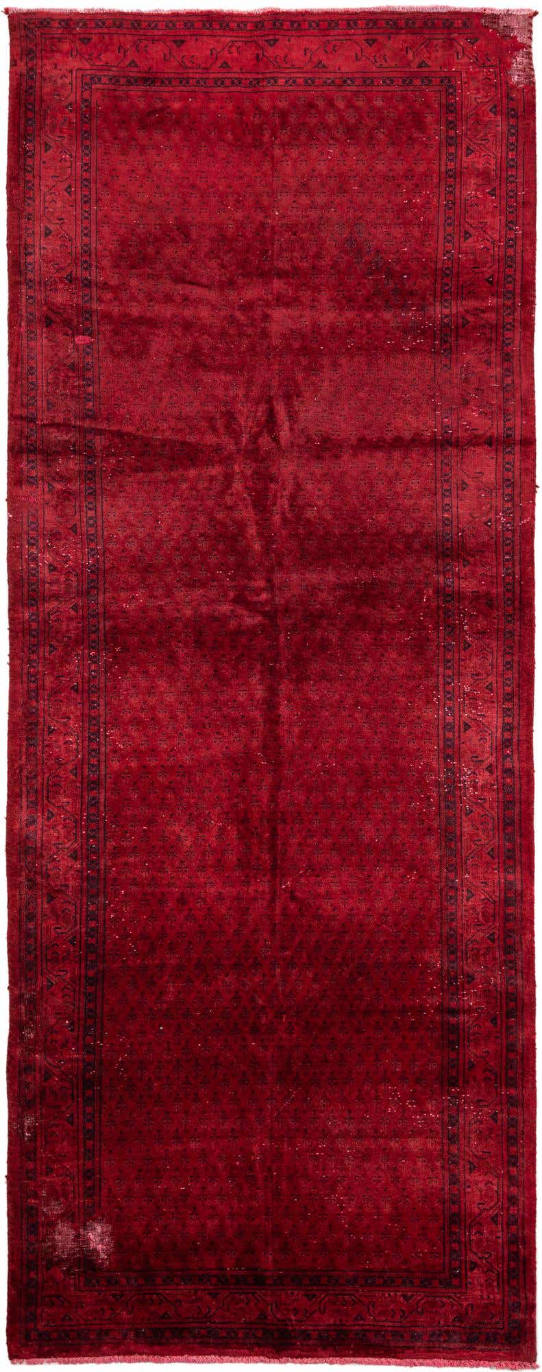 3' 9 x 9' 7 Hand Knotted Ultra Vintage Persian Wool Runner Rug