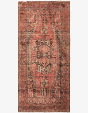 4' 2 x 9' 2 Hand Knotted Ultra Vintage Persian Wool Runner Rug