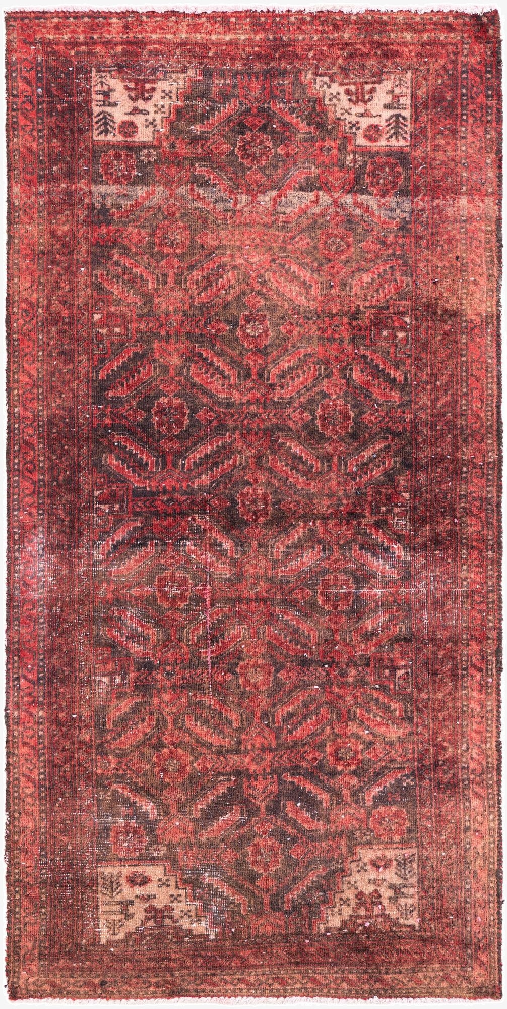 2' 7 x 5' 3  Hand Knotted Ultra Vintage Persian Wool Runner Rug