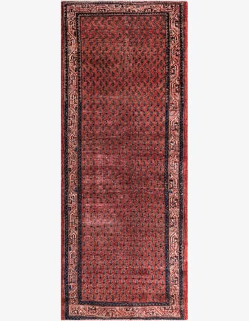3' 9 x 9' 3 Hand Knotted Ultra Vintage Persian Wool Runner Rug