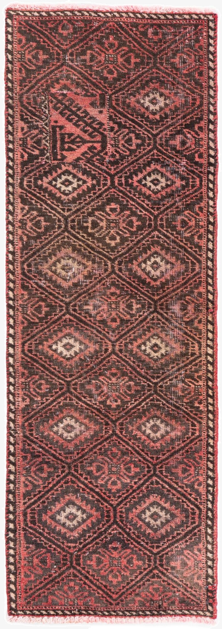 1' 10 x 5' 3  Hand Knotted Ultra Vintage Persian Wool Runner Rug