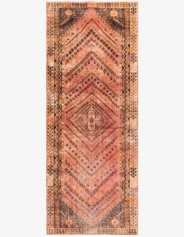 3' 9 x 9' 7 Hand Knotted Ultra Vintage Persian Wool Runner Rug