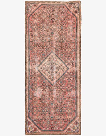 3' 9 x 9' Hand Knotted Ultra Vintage Persian Wool Runner Rug