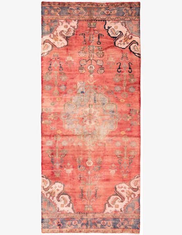 4' 1 x 9' 8 Hand Knotted Ultra Vintage Persian Wool Runner Rug