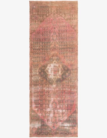 3' 9 x 10' 4 Hand Knotted Ultra Vintage Persian Wool Runner Rug