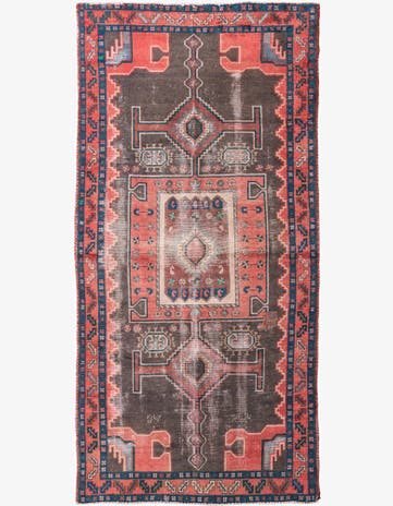 4' 6 x 9' 4 Hand Knotted Ultra Vintage Persian Wool Runner Rug