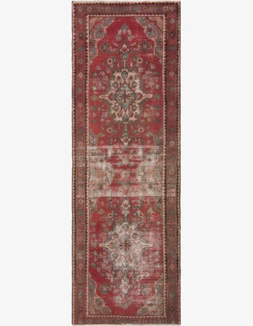 3' 4 x 9' 7 Hand Knotted Ultra Vintage Persian Wool Runner Rug