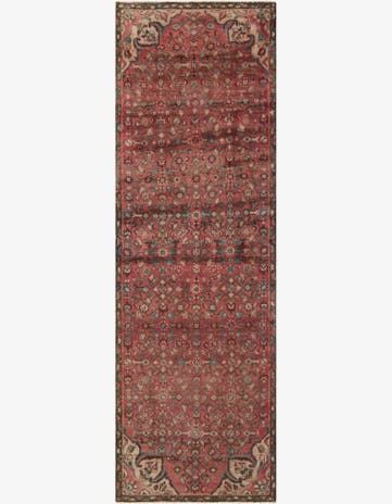 3' 2 x 9' 7 Hand Knotted Ultra Vintage Persian Wool Runner Rug