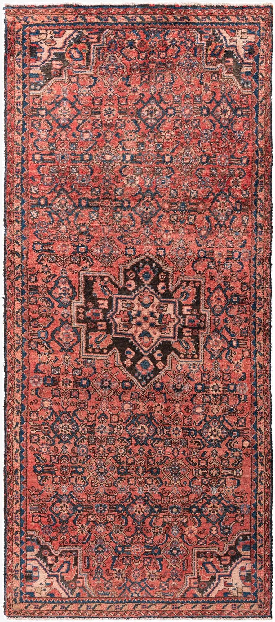 3' 10 x 9' 6  Hand Knotted Ultra Vintage Persian Wool Runner Rug
