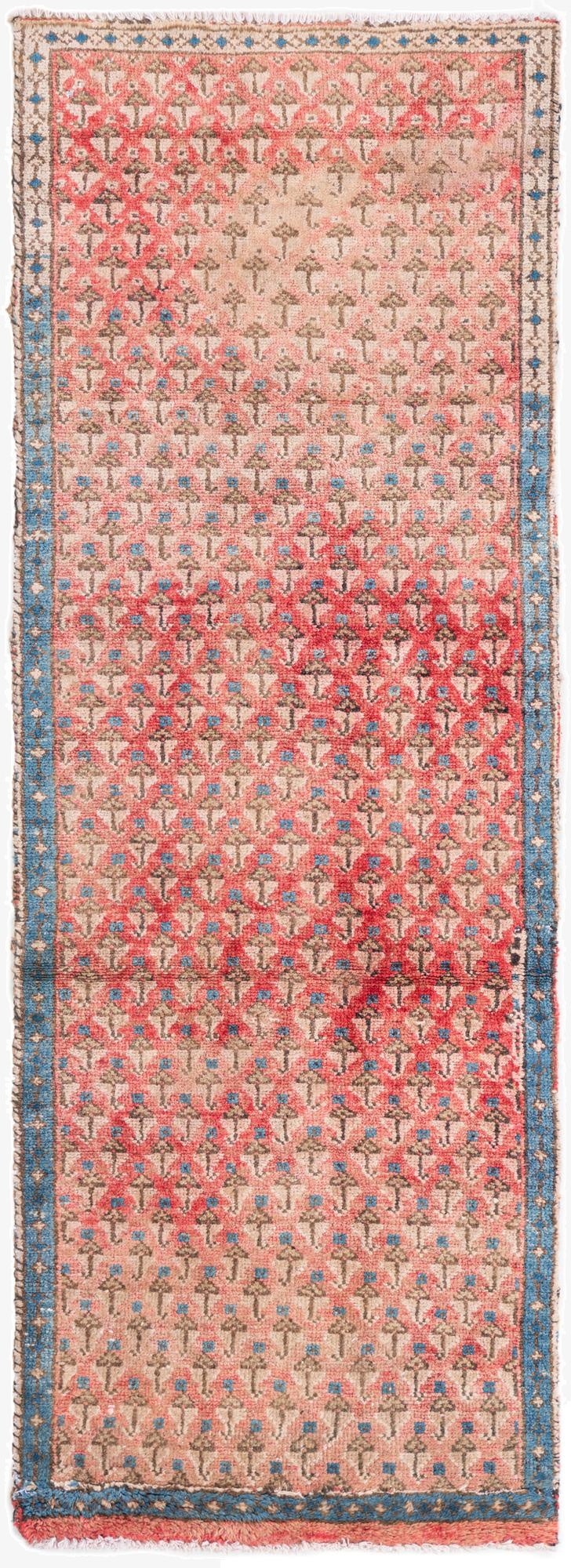 2' 5 x 6' 8  Hand Knotted Ultra Vintage Persian Wool Runner Rug