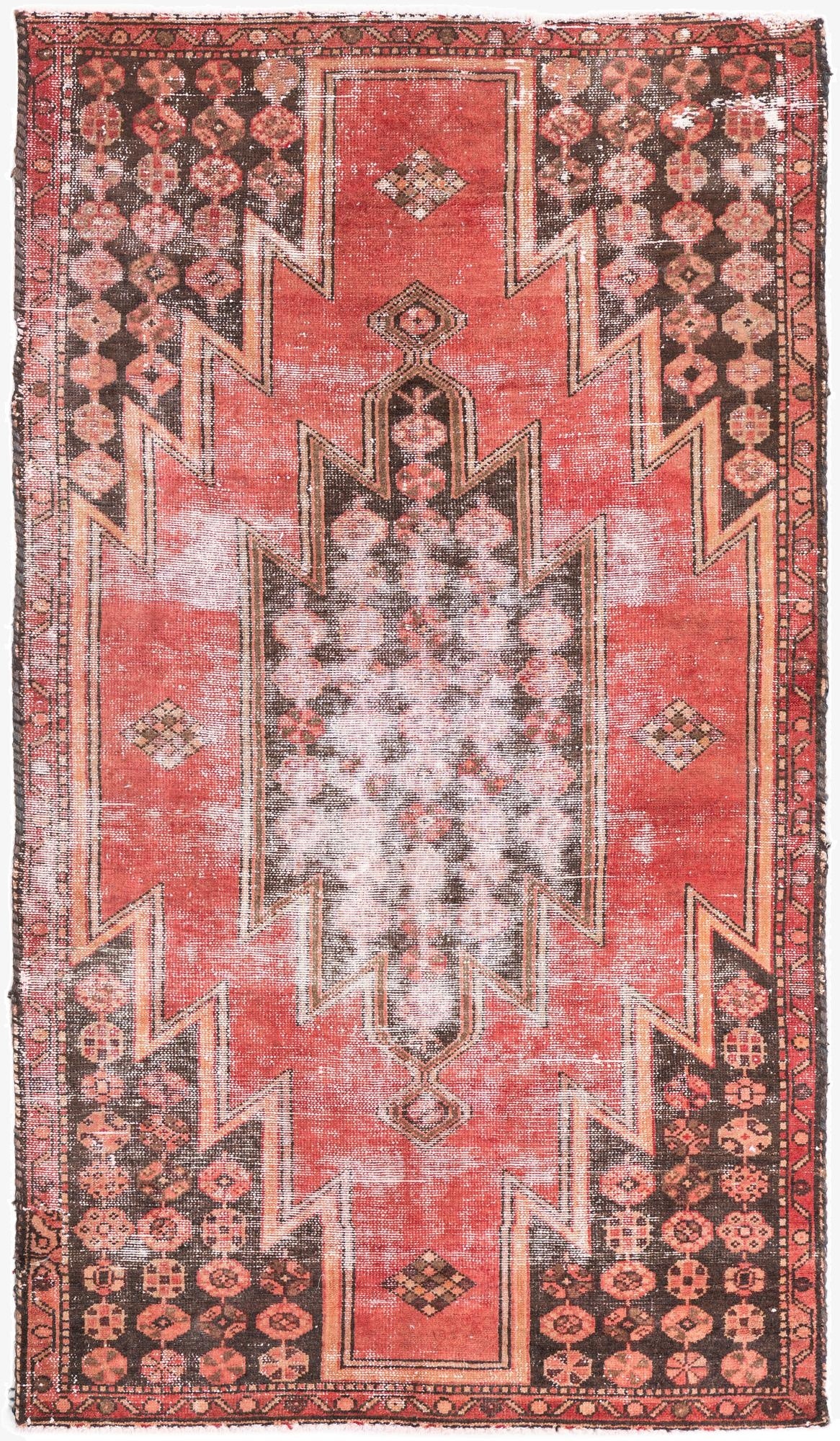 3' 4 x 6'  Hand Knotted Ultra Vintage Persian Wool Runner Rug