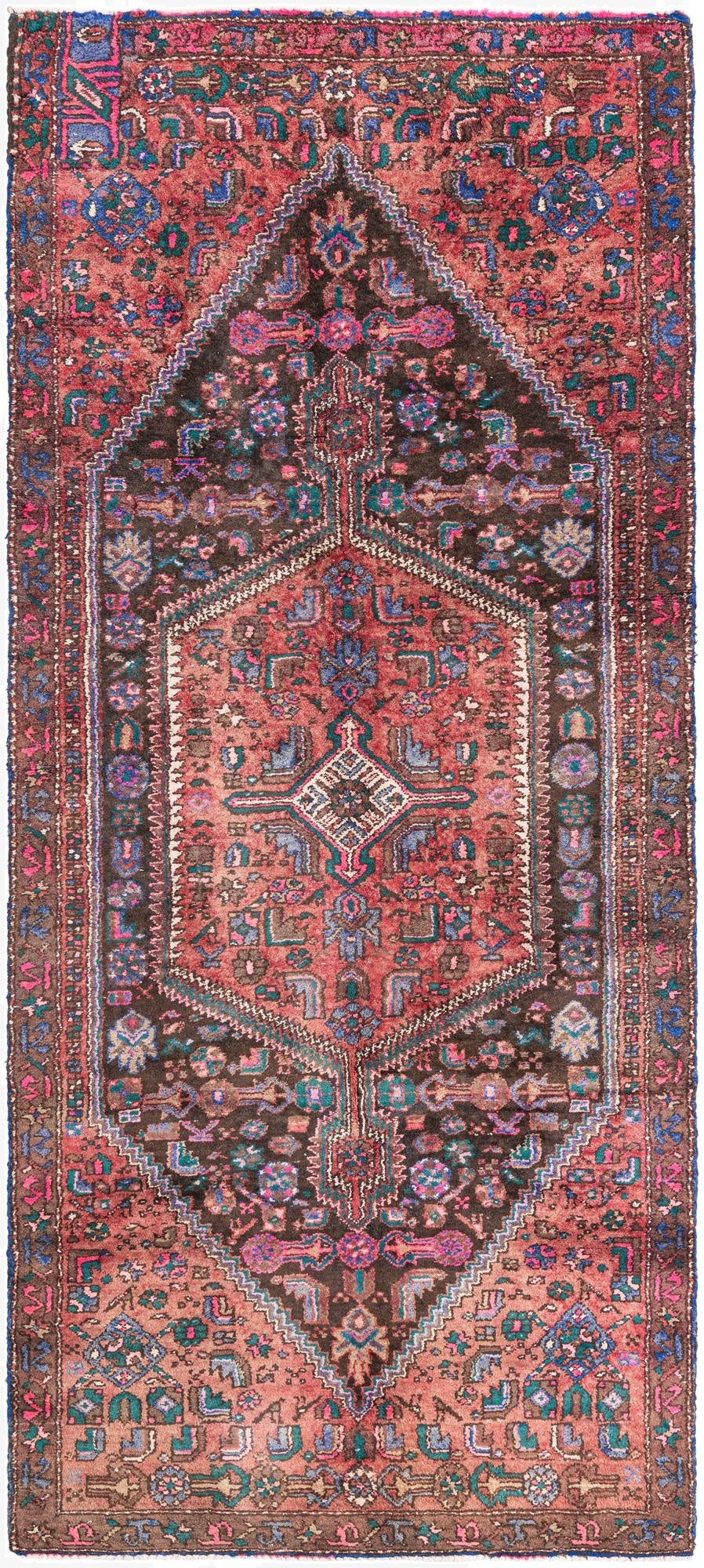 4' 1 x 9' 3  Hand Knotted Ultra Vintage Persian Wool Runner Rug