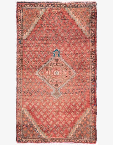 2' 7 x 4' 5 Hand Knotted Ultra Vintage Persian Wool Runner Rug
