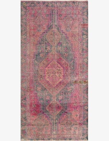 4' 5 x 9' 3 Hand Knotted Ultra Vintage Persian Wool Runner Rug