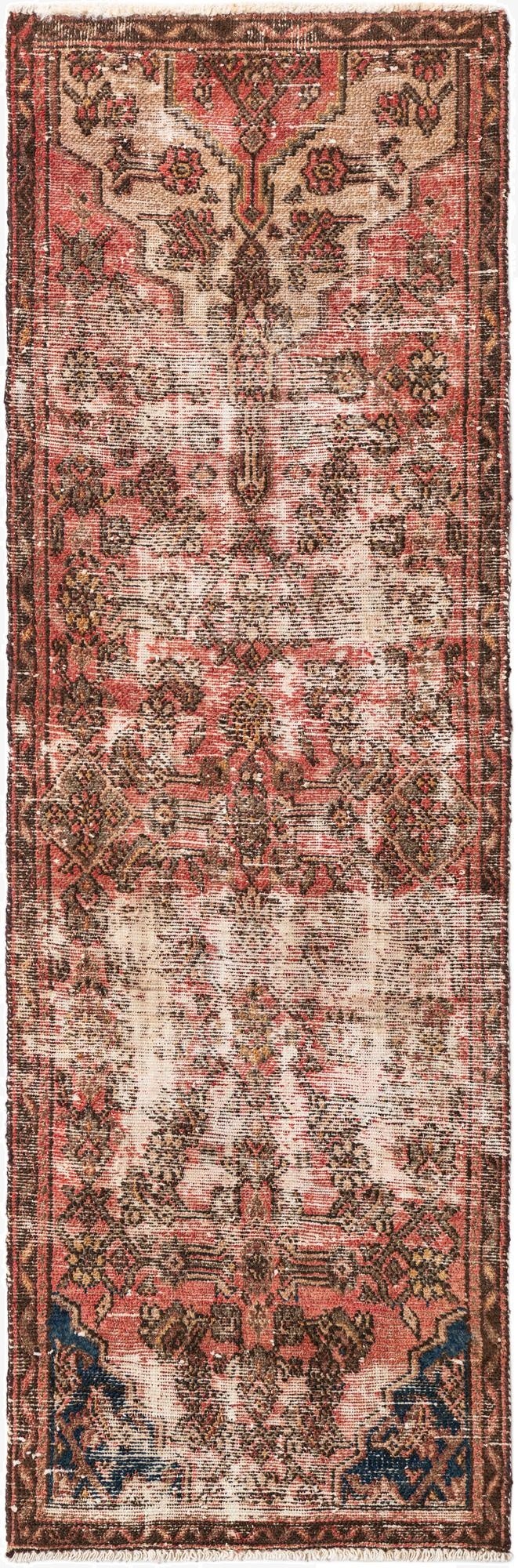 2' 4 x 6' 9  Hand Knotted Ultra Vintage Persian Wool Runner Rug